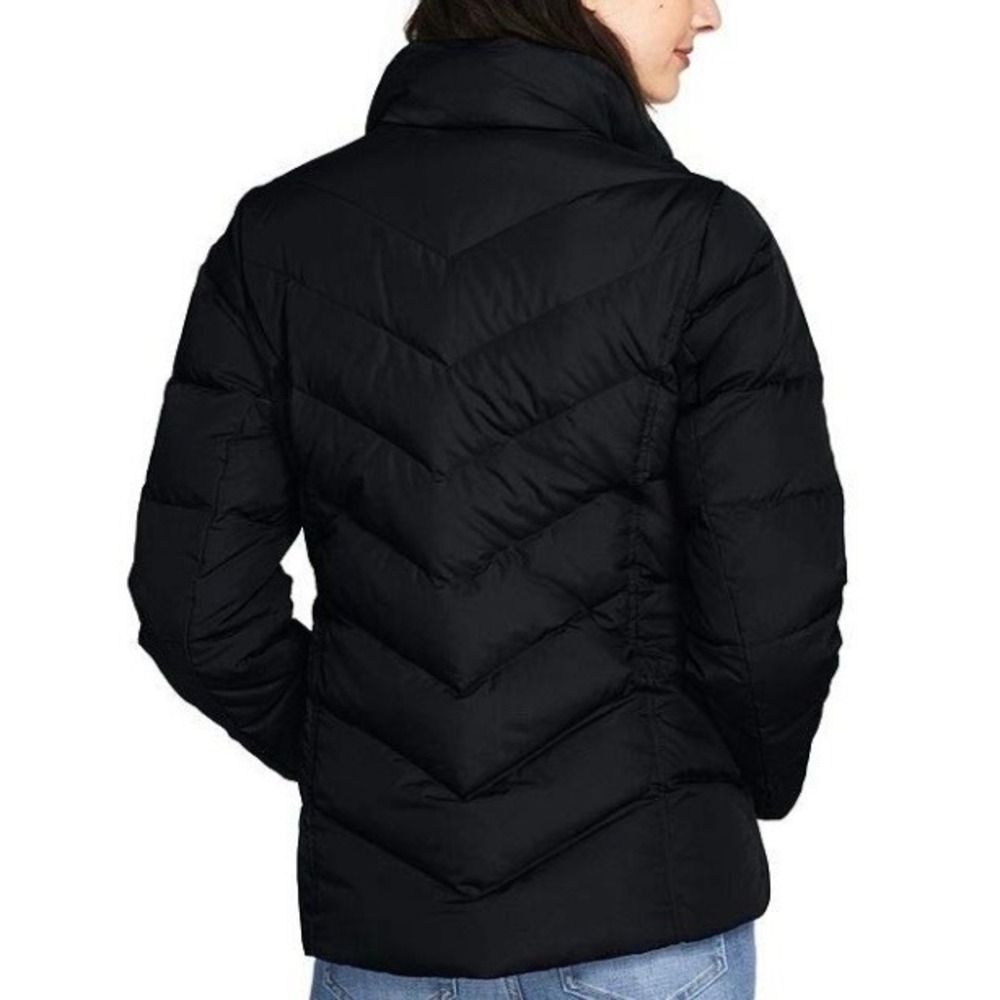 Lands' End Black Down Puffer Winter Coat Jacket Women's Size S (6-8) - Picture 9 of 11